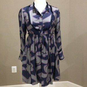 New DEVELOPMENT long sleeve silk mini dress